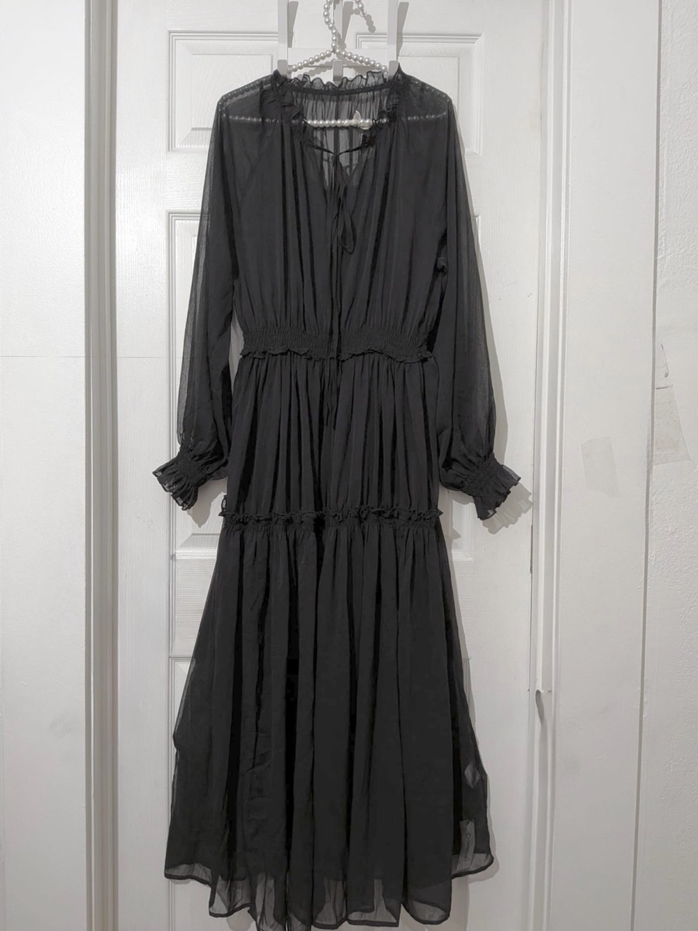 Commense Ruffled Chiffon Semi-Sheer Dress without belt - Picture 9 of 15